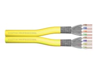 Digitus - Installationskabel - 100 M - 8 Mm - S/Ftp - Duplex - Cat 7A - Ieee 802.5/Ieee 802.3 - Halogenfri, Stigare, Fast, 10 Gigabit Ethernet - Gul, Ral 1016