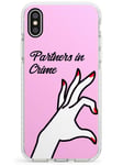 Partners In Crime Matching Cases: Left Side Impact Phone Case for iPhone XR | Protective Dual Layer Bumper TPU Silikon Cover Pattern Printed | Twins Designs Best Friends Twins