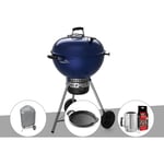 Weber - Barbecue à charbon Master-Touch gbs C-5750 57 cm Deep Ocean Blue avec housse + plancha + kit d'allumage