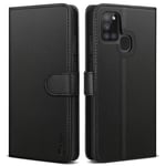 Vakoo Samsung A21S Case, Premium PU Leather Folio Flip Cover with Card Holder for Samsung A21S (Black)