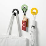 Round Hooks Self Adhesive Key Bag Hat Rack Kitchen Towel Phone W C Yellow