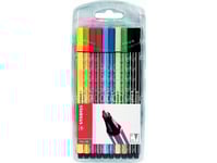 Stabilo Pen 68, 6 Färger, Blå, Grön, Orange, Rosa, Röd, Gul, Rundad Spets, 1 Mm, Blå, Grön, Orange, Rosa, Röd, Gul, Hexagonal