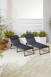 Two Outdoor Folding Sun Loungers