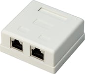 Cat6 STP Dataudtag RJ45 2-stik - Hvid