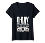Womens D-Day Anniversary 1944 June 6, The Battle of Normandy V-Neck T-Shirt