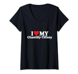 Womens I love my Chantilly-Tiffany Funny V-Neck T-Shirt