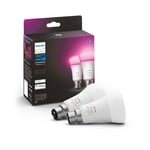 PHILIPS Hue White & Color Ambiance - Ampoule LED connectée 10W - B22 - Compatible Bluetooth - Pack de 2 - Neuf