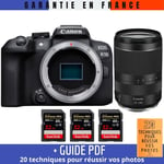 Canon EOS R10 + RF 24-240mm F4-6.3 IS USM + 3 SanDisk 32GB Extreme PRO UHS-II SDXC 300 MB/s + Guide PDF '20 TECHNIQUES POUR RÉUSSIR VOS PHOTOS