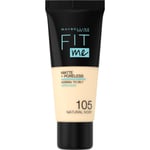 Fit Me Matte & Poreless Foundation mattande ansiktsfoundation 105 Natural Ivory 30ml