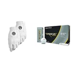 TaylorMade Men's Stratus Tech Golf Glove (2 Pack), White, Medium/Large & RBZ Soft Dozen Golf Balls, White,2021