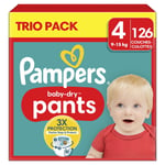 Couches Culottes Bébé Baby Dry Pants 9 - 15 Kg Taille 4 Pampers - Le Pack De 126 Couches Culottes