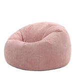 icon Kingston Large Bean Bag, Jumbo Cord Bean Bag, Dawn Pink, Bean Bag chair for Adults with Filling Included, Comfortable Lounging Chair for All Ages