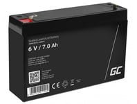 Green Cell AGM VRLA 6V 7Ah underhållsfritt batteri för larmsystem, kassaapparat, leksaker