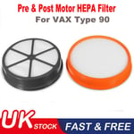 Pre & Post Motor Type 90 Hepa Filter Kit For Vax Air Stretch Pet Vacuum Cleaner