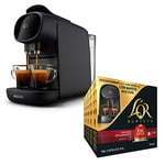 L'OR BARISTA Sublime Coffee Machine Black by Philips with L'OR Double Splendente XXL 5X10PC, Double Shot, Aluminium Coffee Capsules (Total 50 XXL Capsules) Intensity 7