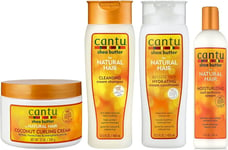 Cantu Coconut Curling Cream 12Oz with Sulphate Free Shampoo & Conditioner 12Oz &