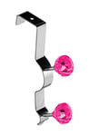 Premier Housewares Diamante Double Over Door Hook - Hot Pink