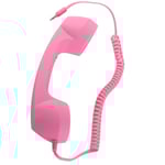 Mobiltelefon Luren USB C Strålskyddad Vintage Telefon Luren med 3.5 Mm Uttag för Smartphone Rosa