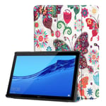 Huawei Mediapad T5 Patterned Tri-fold Leather Flip Case - Co