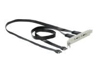 Delock Slot bracket - USB-panel - 20-stift USB 3.1-överdel (hane) till USB-C (hona) - 20 V - 3 A - 50 cm - svart