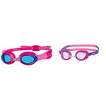 Zoggs Little Twist Kids Swimming Goggles, Zoggs Goggles Kids 0-6 years - Pink and Fuchsia & Little Ripper Kids Swimming Goggles, UV Protection Swim Goggles, Goggles kids 0-6 years, Pink/Purple