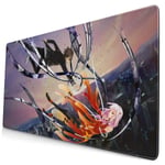 Guilty Crown Japanese Anime Style Large Gaming Mouse Pad Desk Mat Long Non-Slip Rubber Stitched Edges Mice Pads 15.8x29.5 in