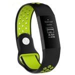 Fitbit Charge 3 breathable bi-color silicone watch band - Black / Green
