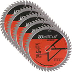 WellCut TCT Lot de 5 lames de scie 160 mm x 48 dents x 20 mm alé pour Festool - TS55.[Z1558]