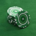 25 x Full Size Poker Numbered Chips 25 Roulette Casino Texas Hold Em Green