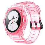 System-S Coque et bracelet en TPU pour montre Samsung Galaxy Watch 5 4 Rose 40 mm, Rose transparent, Eine Grösse