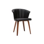 Miliboo Chaise Design Noir et Bois foncé Noyer Albin