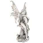 Design Toscano Statue de Jardin par L'Artiste Cecelia, résine, Deux Tons Noir et Blanc, 27,9 x 28 x 22,9 cm