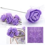 144Pcs Purple Artificial Flower Roses,2cm Mini Foam Roses for Crafts Flowers for Valentine's day Party Decorative Wedding Bouquets Artificial Flower Garland Home Display Small Artificial Flowers