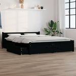 Vidaxl - Cadre de lit avec tiroirs Noir 140x190 cm
