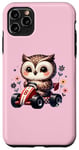 iPhone 11 Pro Max Adorable Owl Riding Go-Kart Cute On Pink Case