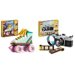 LEGO Creator 3in1 Retro Roller Skate to Mini Skateboard Toy to Boom Box Radio & Creator 3in1 Retro Camera Toy to Video Camera to TV Set, Kids' Desk Decoration
