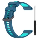 Garmin EPIX gen2 / Fenix 7 - Silikon armband 22 mm Längd 126mm+91mm Blå/Grön