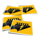 4x Rectangle Stickers - Rock Band Electric Guitar Music #12984