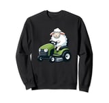 Cute Sheep Riding Lawn Mower Tractor Design Sweatshirt