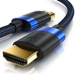 CSL - Câble HDMI 8k / 4k 2.1/2.0-1m - 8K @ 60Hz / 120Hz - 4K @ 240Hz avec DSC - 48 Gbit/s - 3D - Ultra High Speed avec Ethernet - TV Blu-ray PS5 Xbox Series X Switch - Noir - 1 m