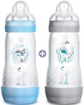 MAM Easy Start Self Sterilising Anti-Colic Baby 2 Bottle Pack Newborn Essentials