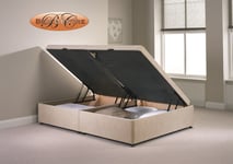 Divan Ottoman Side Lift Storage Bed Single 4'6 Double 5ft King Size Chenille (4FT Small Double, Mink)