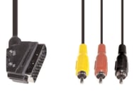 E+P Vc 119, 1,5 M, Scart (21-Pin), 3 X Rca, Svart, Hane/Hane