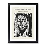 Head Of Prof. Dr. Graef By Ernst Ludwig Kirchner Exhibition Museum Painting Framed Wall Art Print, Ready to Hang Picture for Living Room Bedroom Home Office Décor, Black A4 (34 x 25 cm)