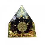 Läkande Kristallkula Orgonpyramid Med Reiki Obsidianflisstenar Och Energspiral Symbol Orgonitpyramid För Skydd