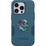 OtterBox Bundle Commuter Series Case for iPhone 14 PRO - (Don't BE Blue) + PopSockets PopGrip - (Oil Agate)