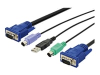 Digitus Octopus - Tangentbords-/Video-/Muskabel - Hd-15 (Vga) (Hane) Till Usb, Ps/2 (Hane) - 5 M - Svart