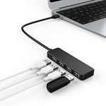 USB Hub, 4-Port Ultra-Slim USB 2.0 Hub Portable Adapter High speed Expansion Multi USB Hub Splitter Lead Adapter Cable For PC Laptop, Desktop, PS3 PS4, Xbox, Wii, MAC, NoteBook, (4-Port 2.0)