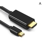 le noir - Adaptateur DisplayPort vers HDMI 3D/2K, convertisseur de Port d'affichage Thunderbolt 2 vers HDMI, câble adaptateur vidéo Audio