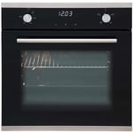 SIA Black Touch Control Single Oven, 5 Burner Gas Hob And Chimney Extractor Fan
